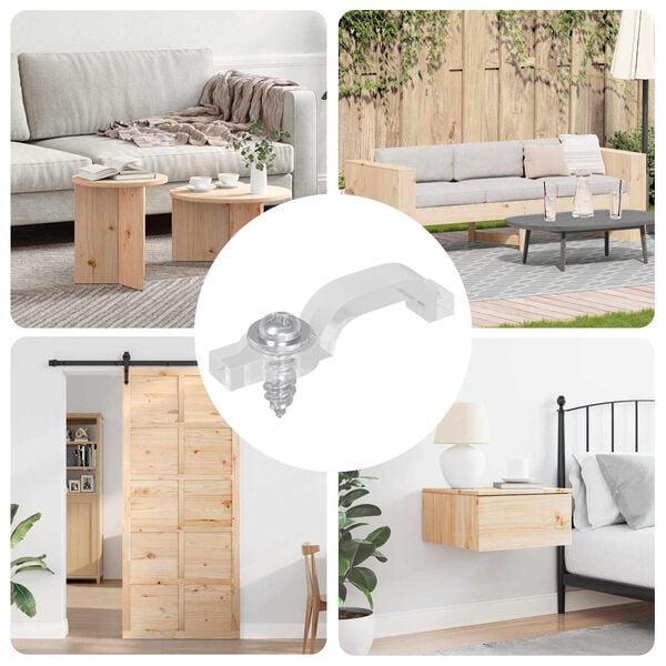 vidaXL LED Strip Clips 2 pcs Transparent 2 x 1 x 0.5 cm