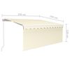 vidaXL Manual Retractable Awning with Blind 3.5x2.5m Cream