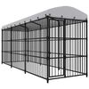 vidaXL Dog Kennel | Black and White | Steel, Polyethylene | Large | Durable