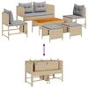 vidaXL Garden Sofa Set 6 pcs Beige and light grey Poly Rattan