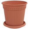 vidaXL Plant Pots 24 pcs Brick Red &Oslash; 17 x 14 cm Plastic