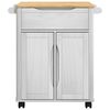 vidaXL Kitchen Trolley FLORO White 72.5 x 45 x 80 cm Solid Pine Wood