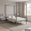 vidaXL Canopy Bed Frame without Mattress Grey Metal 120x200 cm