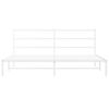 vidaXL Metal Bed Frame without Mattress with Headboard White 200x200cm