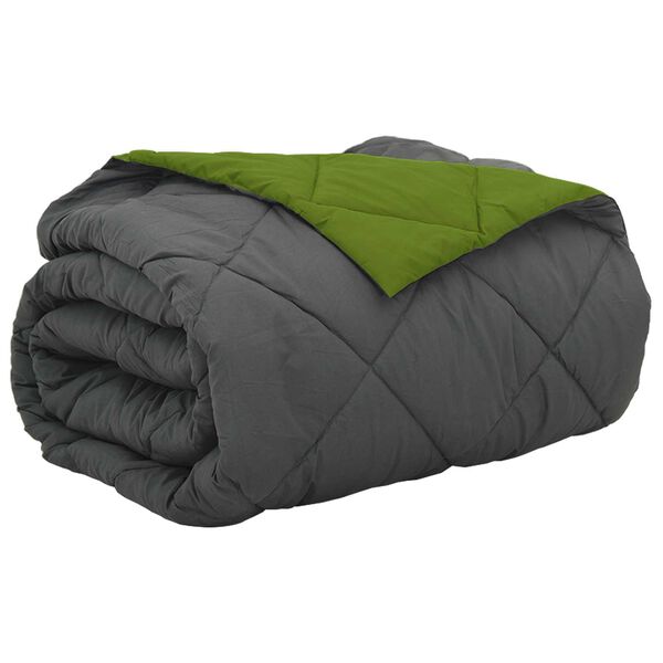vidaXL Summer Duvet Green and Anthracite 220 x 260 cm Microfiber