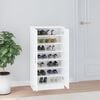 vidaXL Shoe Cabinet High Gloss White 55x35x108 cm Engineered Wood