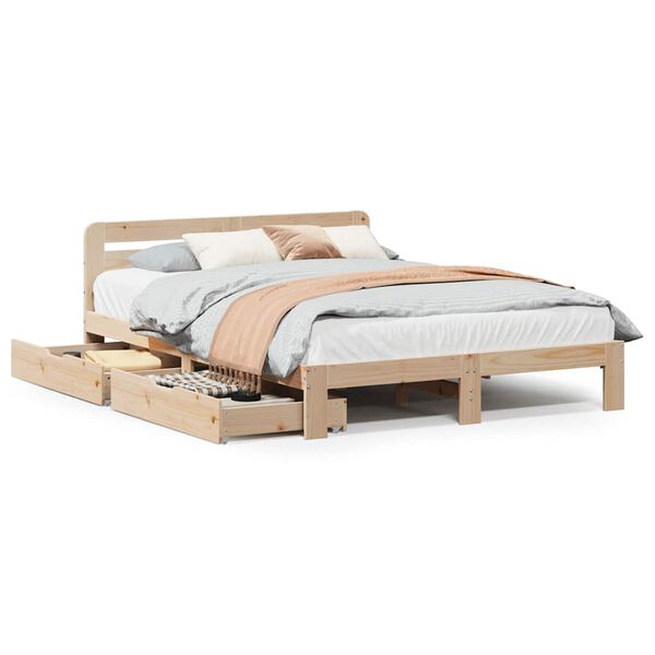 vidaXL Bed Frame without Mattress 160x200 cm Solid Wood Pine