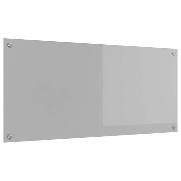 vidaXL Kitchen Backsplash Light grey 110 x 50 x 0.6 cm Tempered Glass