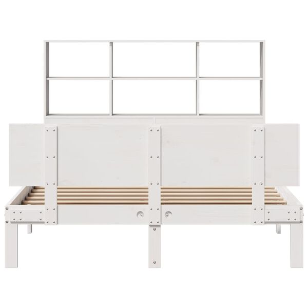 vidaXL Bookcase Bed without Mattress White 140x190cm Solid Wood Pine