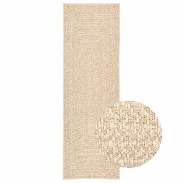 vidaXL Rug ZIZUR Beige 80x250 cm Jute Look Indoor and Outdoor