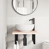 vidaXL Basin Shelf Wall Mounted Steel and Solid Wood Beech