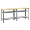 vidaXL Work Bench Set 2 pcs Beige and Grey Powder-Coated Steel