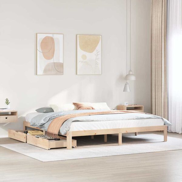 vidaXL Bed Frame with Drawers without Mattress 200x200 cm