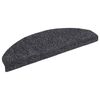 vidaXL Stair Mats Self-adhesive 10 pcs 65x21x4 cm Dark Grey Half Round Large