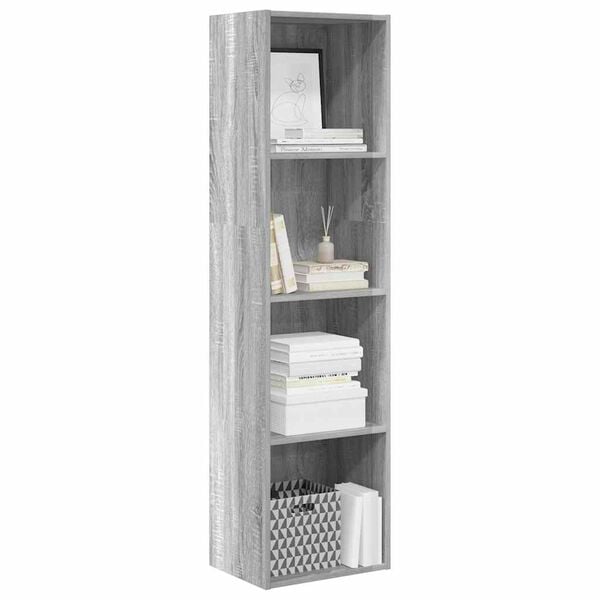 vidaXL Bookcase Grey Sonoma 40x30x152 cm Engineered Wood