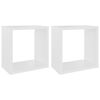 vidaXL Wall Cube Shelves 2 pcs White 26x15x26 cm