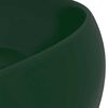 vidaXL Luxury Wash Basin Round Matt Dark Green 40x15 cm Ceramic