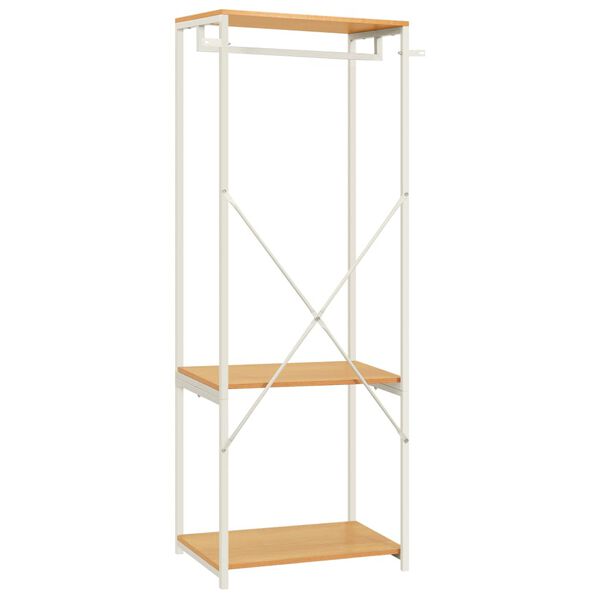 vidaXL Wardrobe White and Oak 60x40x167 cm Metal and Engineered Wood