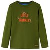 Kids' T-shirt with Long Sleeves Dark Khaki 128