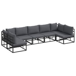 vidaXL Garden Sofa Set 7 pcs Black Aluminium