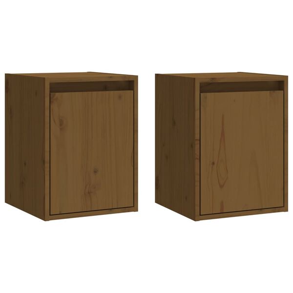 vidaXL Wall Cabinets 2 pcs Honey Brown 30x30x40 cm Solid Wood Pine