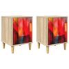 vidaXL Bedside Cabinet HEESCH 2 pcs Sonoma Oak 36 x 33 x 50 cm