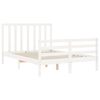 vidaXL Bed Frame without Mattress White 140x190 cm Solid Wood Pine