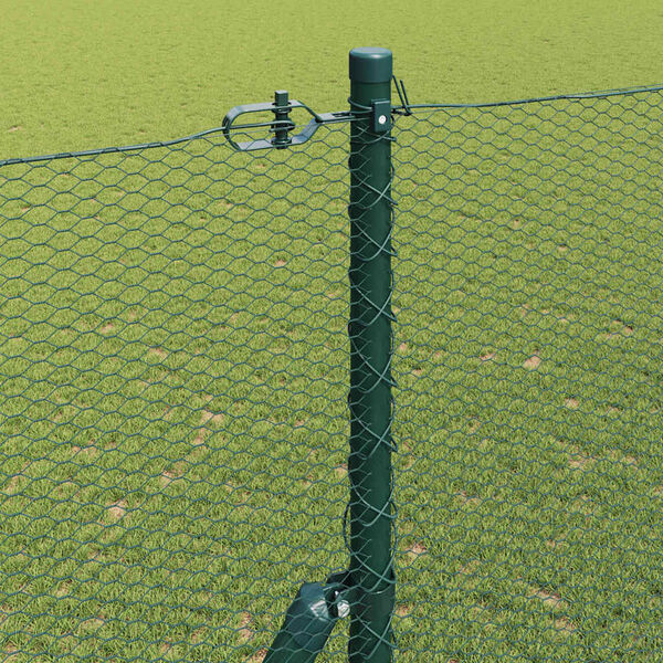 vidaXL Fence Post Green 10 x 1.6 m (13 mm mesh) Steel and PVC