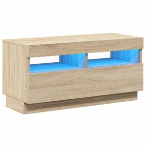 vidaXL TV Cabinet with LED Lights Sonoma Oak 80x35x40 cm