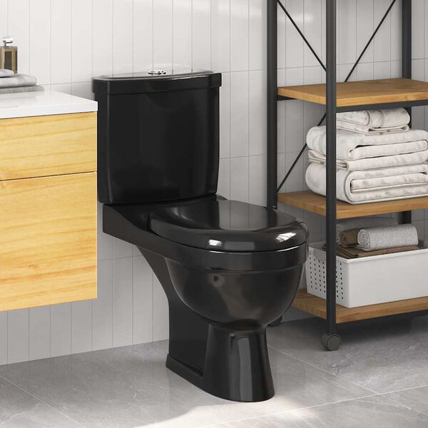 vidaXL Toilet With Cistern Black