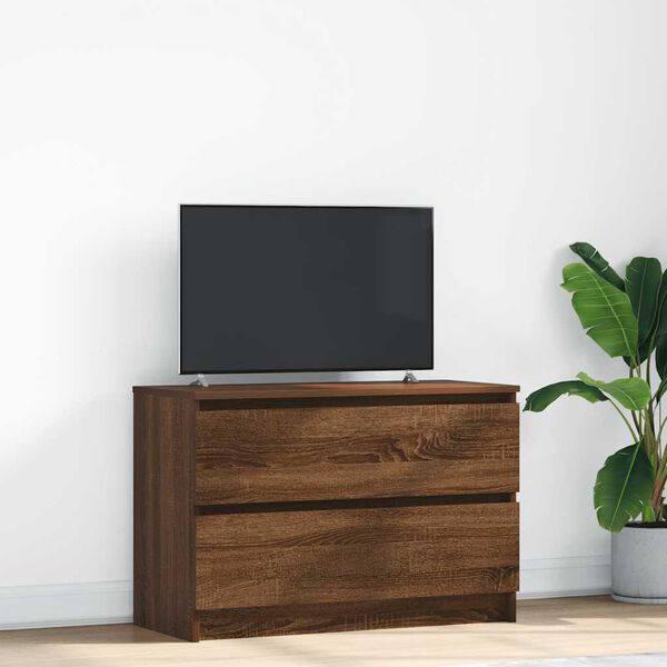 vidaXL TV Cabinet Brown Oak 80x35x54 cm Engineered Wood