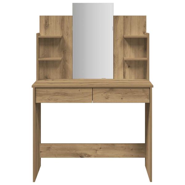 vidaXL Dressing Table with Mirror Artisan Oak 96x39x142 cm