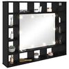vidaXL Mirror Cabinet Black Oak 91 x 15 x 76.5 cm Engineered Wood