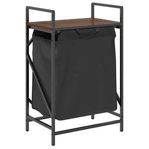 vidaXL Laundry Basket 1 Compartment with Shelf Brown Oak