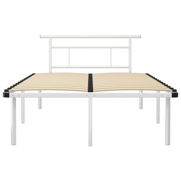 vidaXL Bed Frame without Mattress White Metal 120x200cm