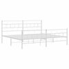 vidaXL Metal Bed Frame without Mattress with Footboard White 193x203cm