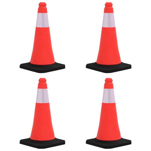 vidaXL Reflective Traffic Cones with Heavy Bases 4 pcs 50 cm