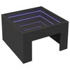 vidaXL Coffee Table with Infinity LED Black 50x50x30 cm