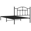 vidaXL Metal Bed Frame without Mattress with Headboard Black 107x203cm