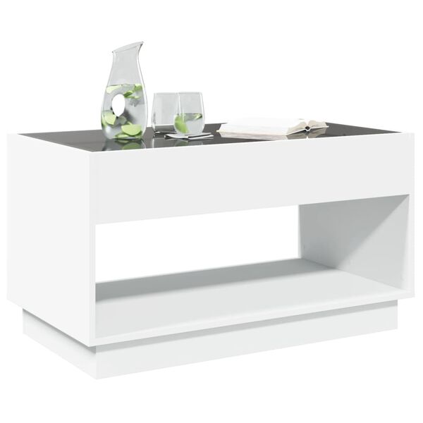 vidaXL Coffee Table with Infinity LED White 90x50x50 cm