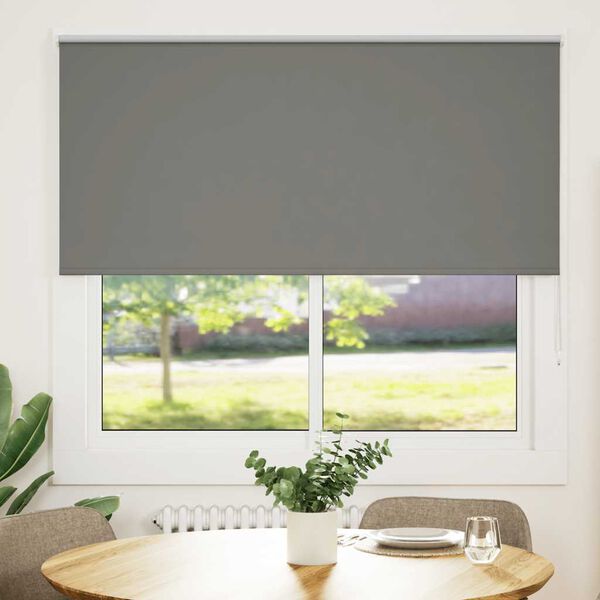 vidaXL Roller Blind Blackout Grey 165x130 cm Fabric Width 161.6 cm Polyester