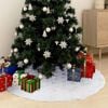 vidaXL Luxury Christmas Tree Skirt White 122 cm Faux Fur
