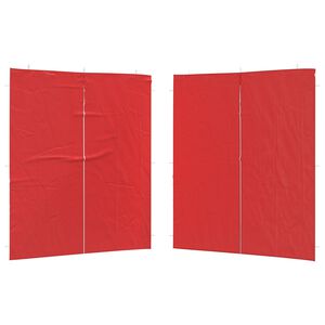 vidaXL Party Tent Sidewall 2 pcs Red 200 x 195 cm PE and Steel