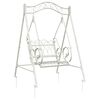 vidaXL Swing Bench Steel 113 x 121.5 x 168 cm Antique White