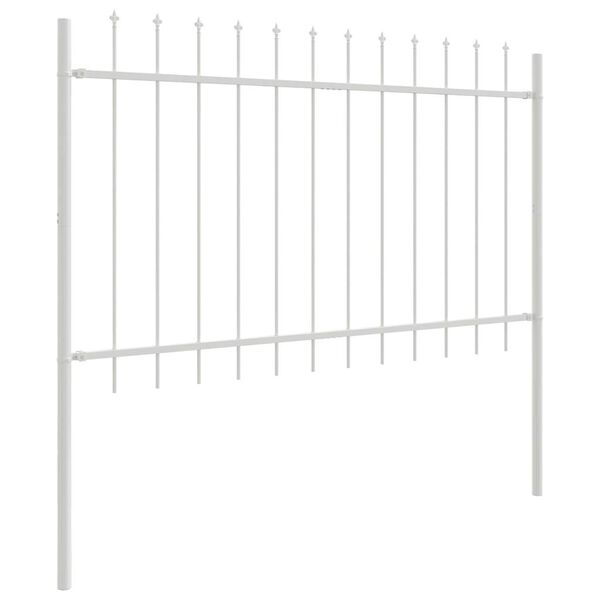 vidaXL Garden Fence White 15.3 x 0.8 m Powder-coated steel