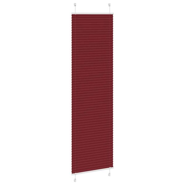 vidaXL Pleated Blind Bordeaux Red 55x200 cm Fabric Width 54.4 cm Polyester