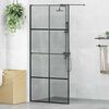 vidaXL Walk-in Shower Wall Black 90 x 195 cm Tempered Glass