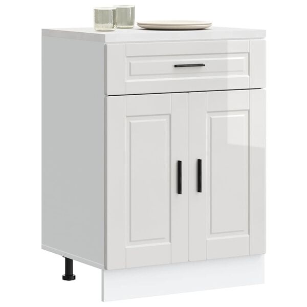 vidaXL Kitchen Base Cabinet&nbsp;Porto High Gloss White Engineered Wood