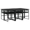 vidaXL 7 Piece Garden Dining Set Black Poly Rattan