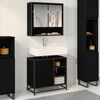 vidaXL Bathroom Furniture Set 2 pcs Black Oak Engineered Wood